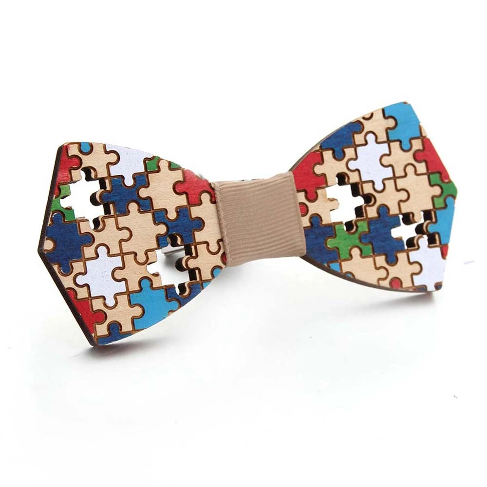 Hand-painted Puzzle Bow Tie Bow Tie Color Hand-painted