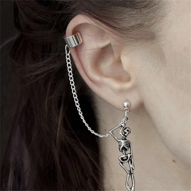 Women's Vintage Distressed Skeleton Skull Earrings