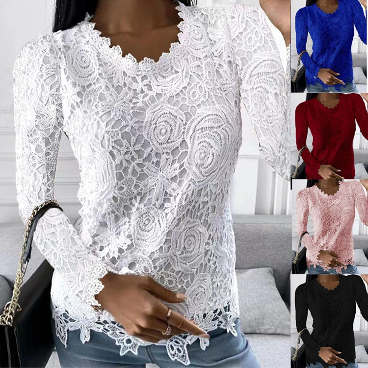 Women's Fashion Lace Long Sleeve Top