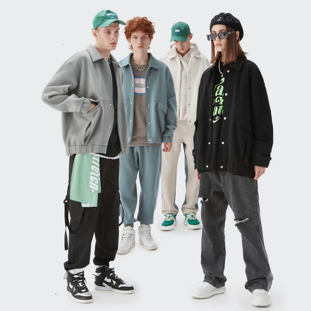 Men's Fashion Solid Color Loose Jacket
