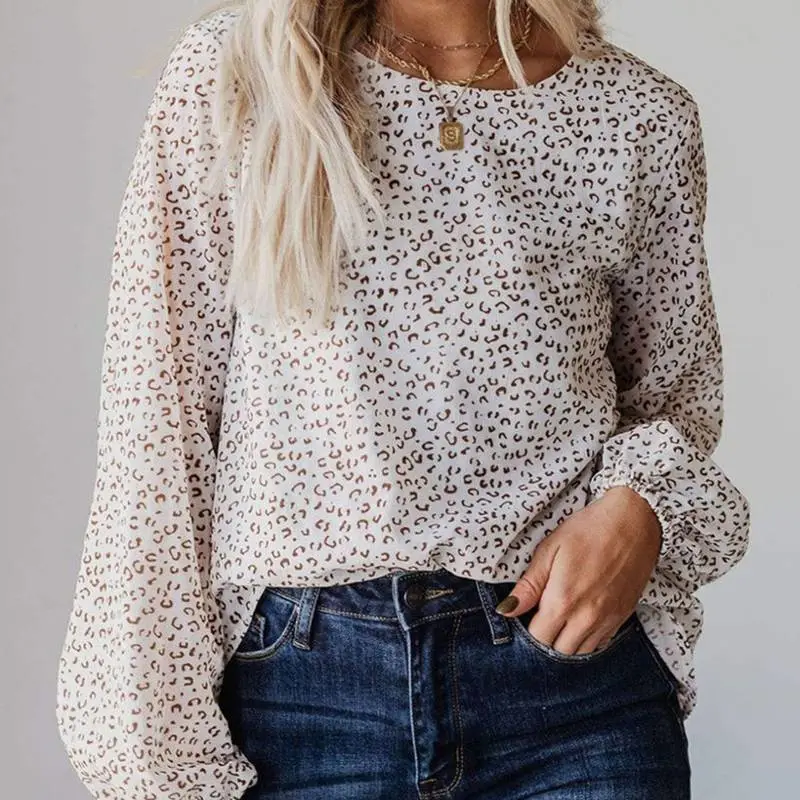 Outer Wear Underwear Round Neck Pullover Women's Elegant All-match Loose Chiffon Shirt Women