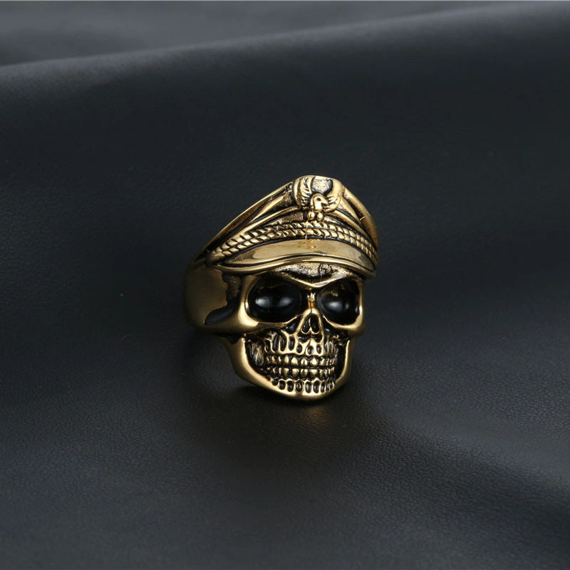 Retro Punk Male Stainless Steel Skull Undead Legion Ring