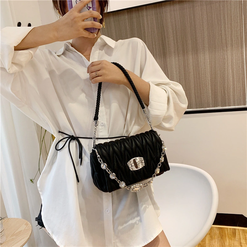 Fashion Simple Rhinestone Women's New Chain Messenger Bag