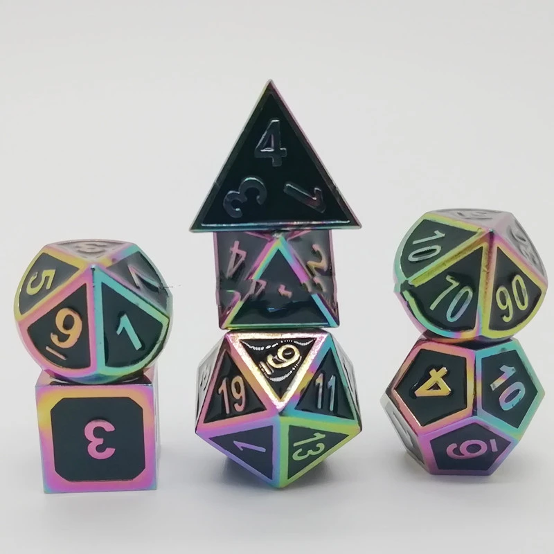 Cool New Metal Dice Multi-faceted Set Board Game