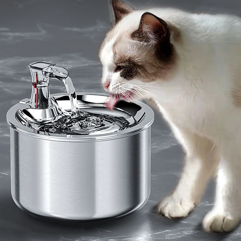 All Stainless Steel Cat Automatic Over-circulating Water Dispenser