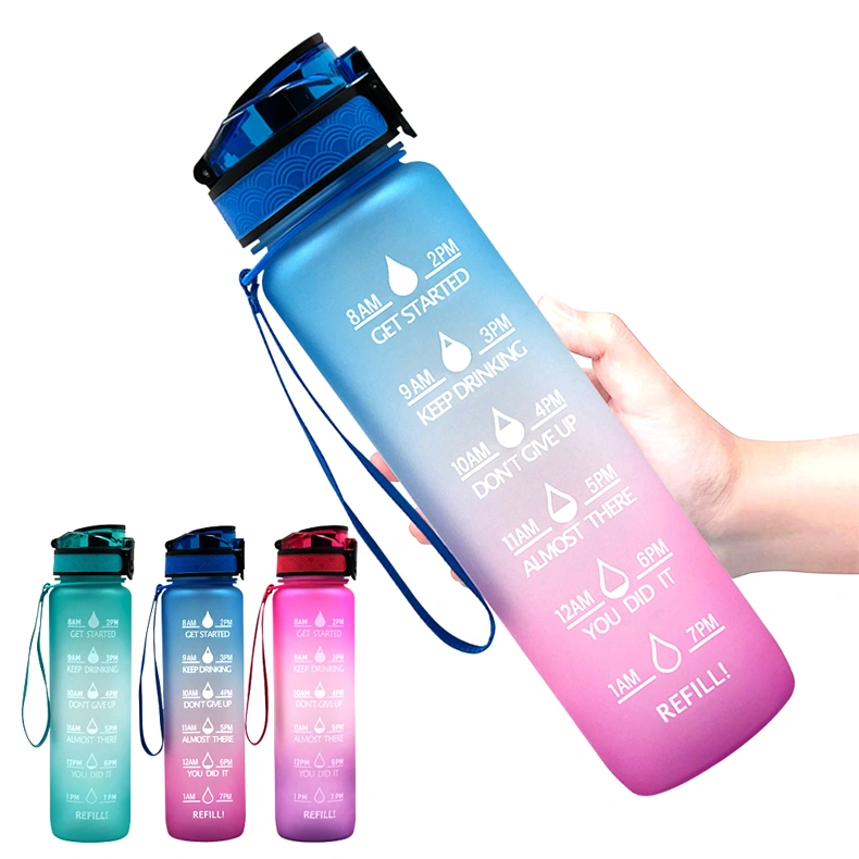 10 00Ml Sports Water Bottle Gradient Plastic Water Cup