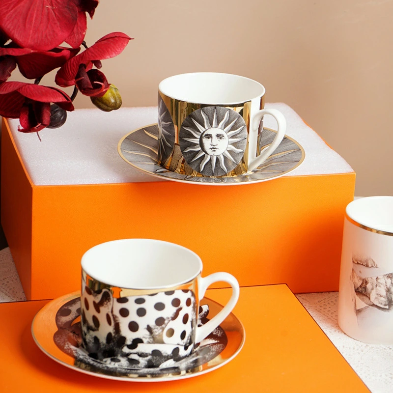 Italian Style Ceramic Coffee Cup And Saucer Set For Office