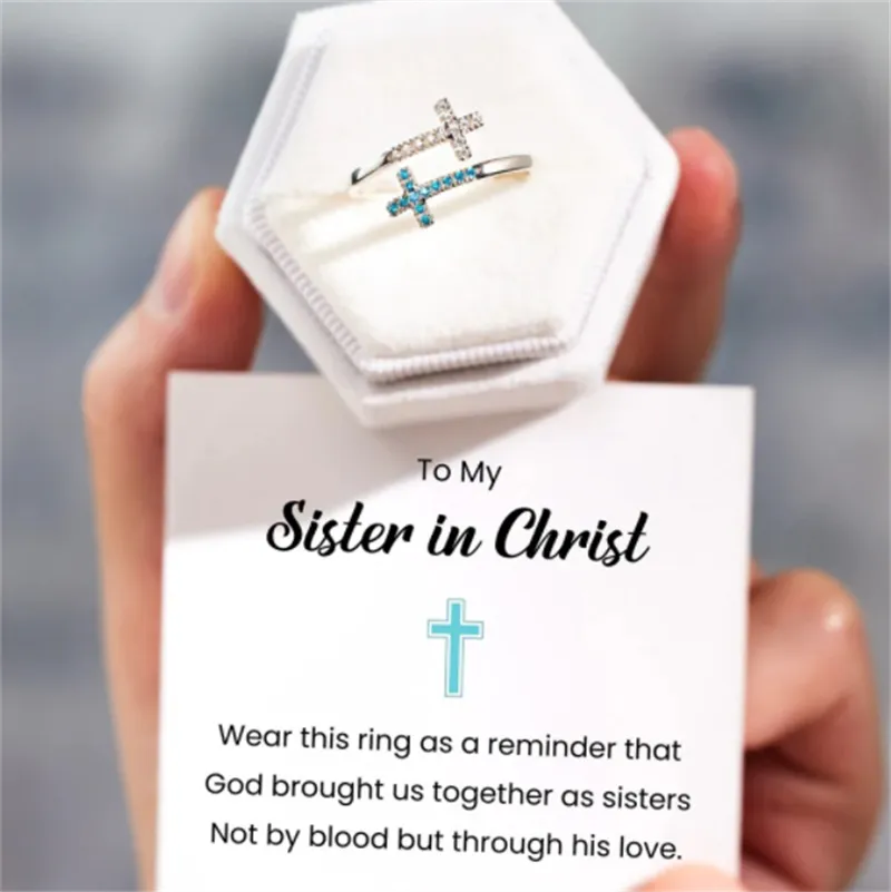 S925 Sterling Silver Cross Zircon Ladies Ring