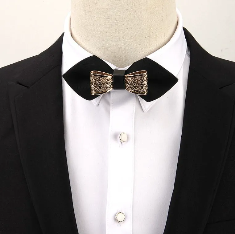 Groom's Metal Butterfly Pointed Bow Tie