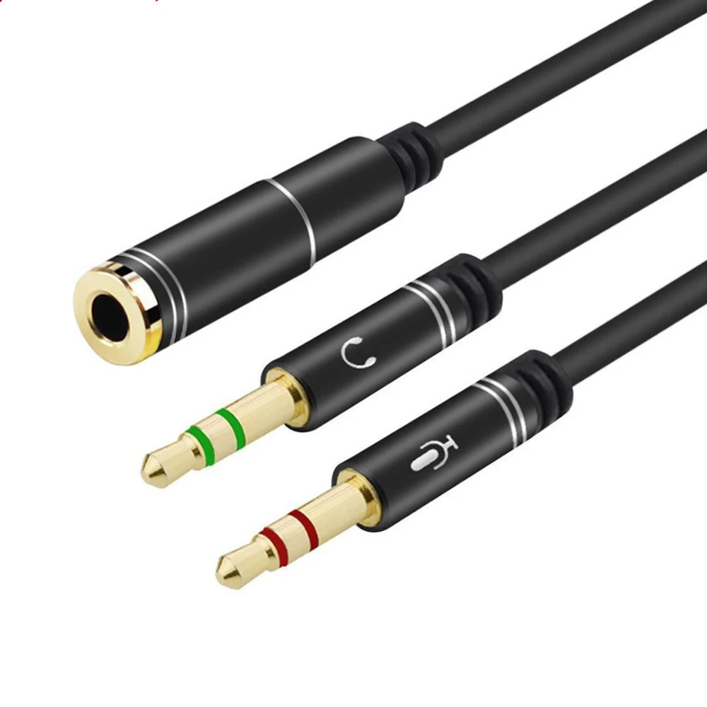 Dual-hole Computer Headset Audio Two-in-one Converter Headphone Conversion Cable