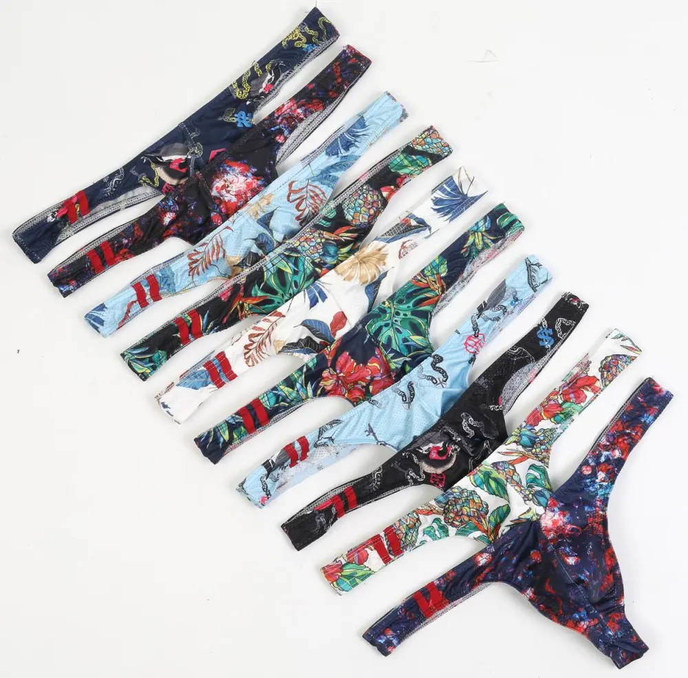 Cartoon Printing Moisture Wicking Low Waist Men's Panties