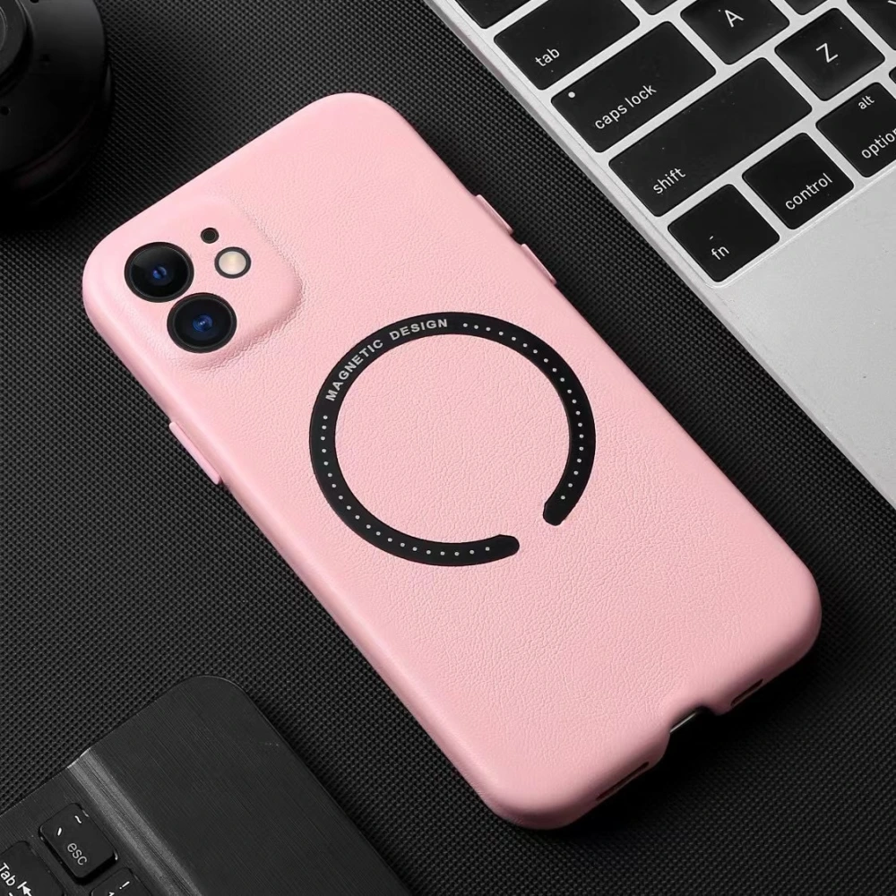 Magnetic Leather Fine Hole Phone Case