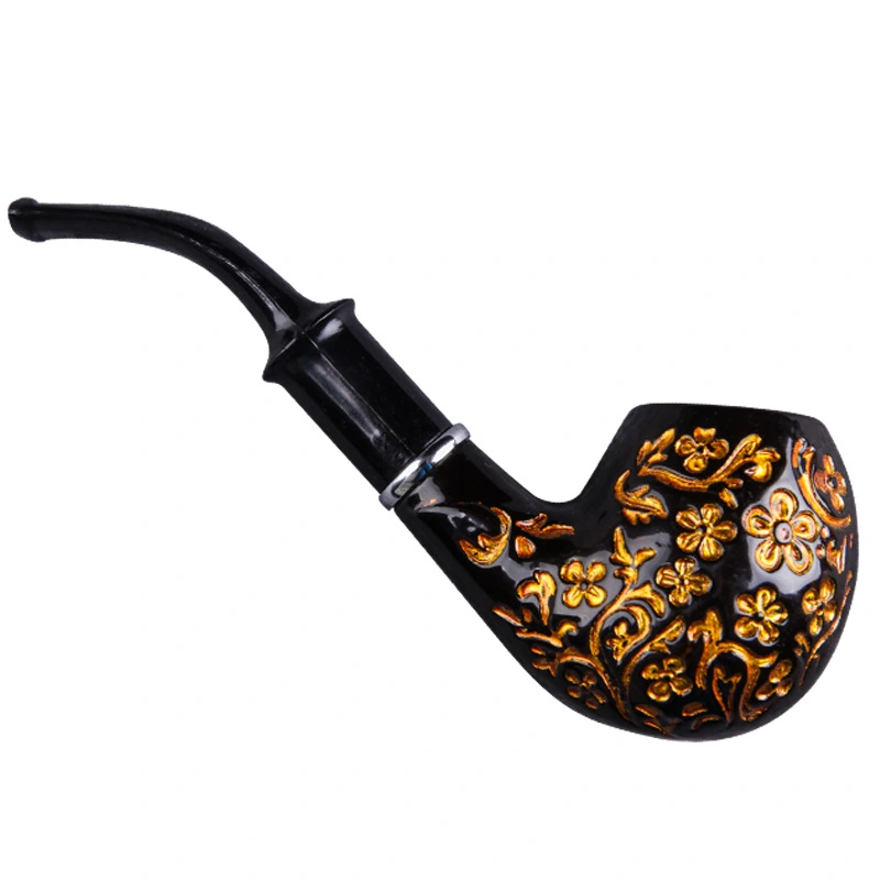Engraved Resin Bakelite Pipe Vintage Retro
