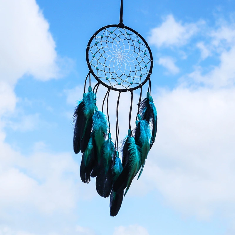 Creative Blue Feather Dream Catcher Pendant