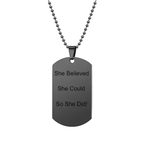 She Believed She Could Pendant - Military Style