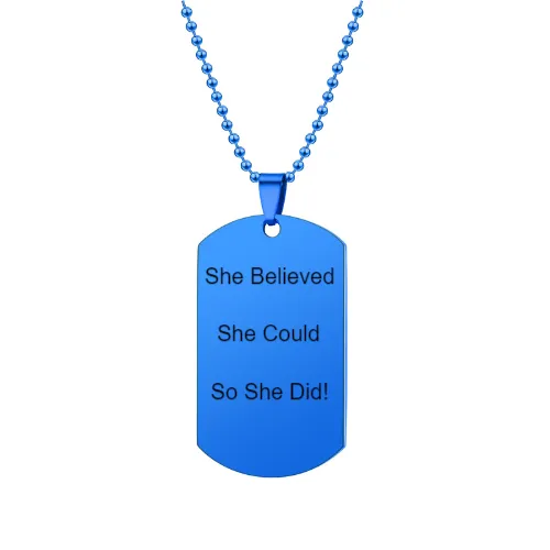 She Believed She Could Pendant - Military Style