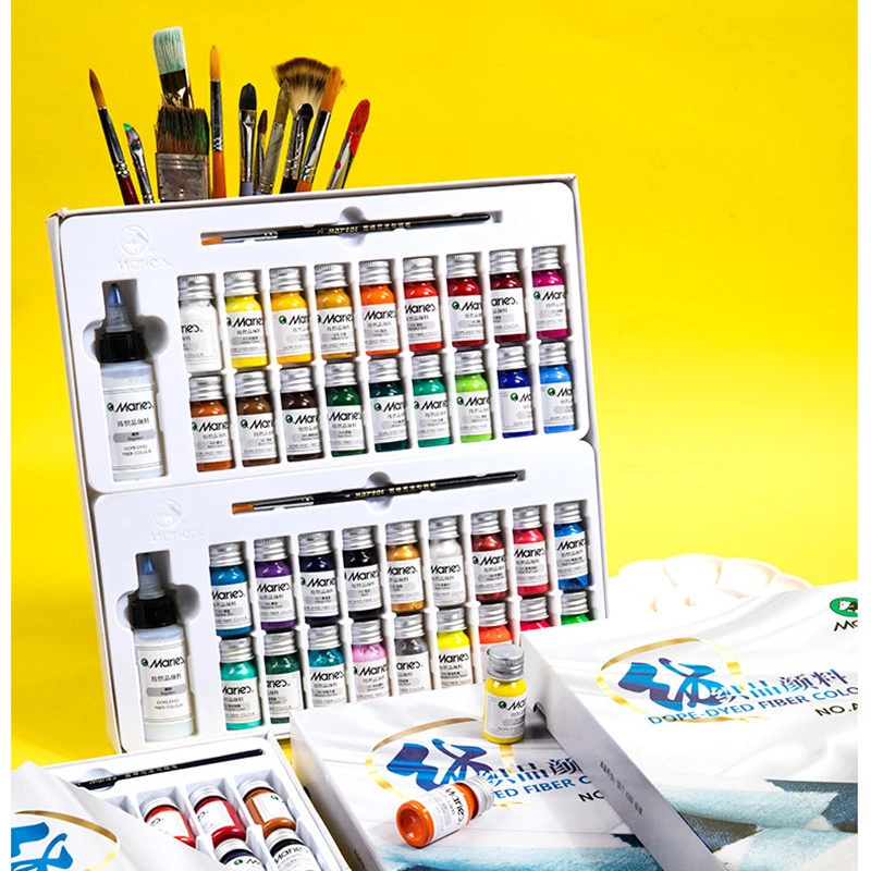 Dope-Dyed Fiber Permanent Fabric Paint Set