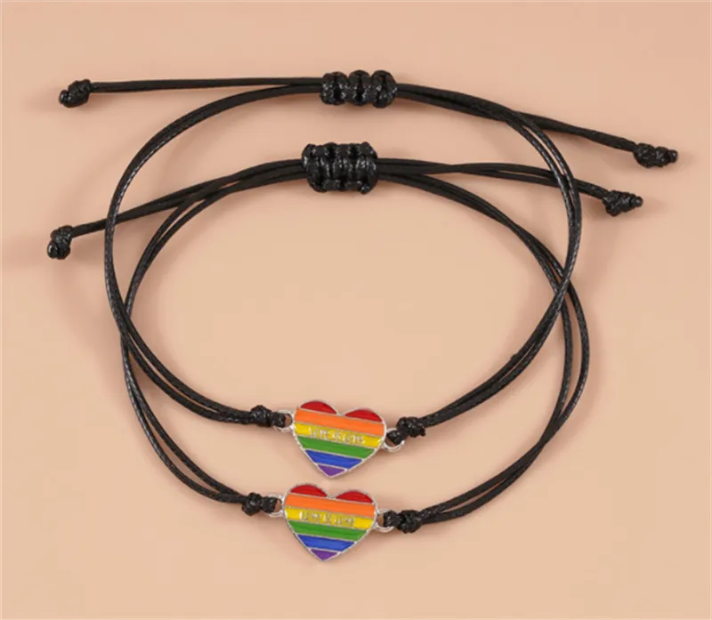 Friendship Love Rainbow Rice Beads Handwoven Card Bracelet