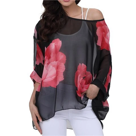 Bohemian Chiffon Shirt Seaside Holiday Sun Protection Clothing Bikini Blouse