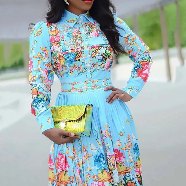 European And American Fashion Digital Print Dress