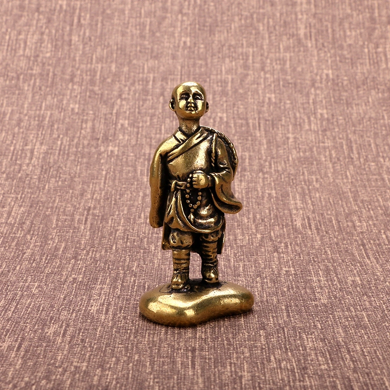 Antique And Old Crafts Pure Copper Pocket Little Monk Zen Ornaments