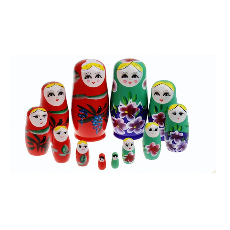 Six Layers Matryoshka Doll Gold Powder Russian Matryoshka Doll Hand Drawn