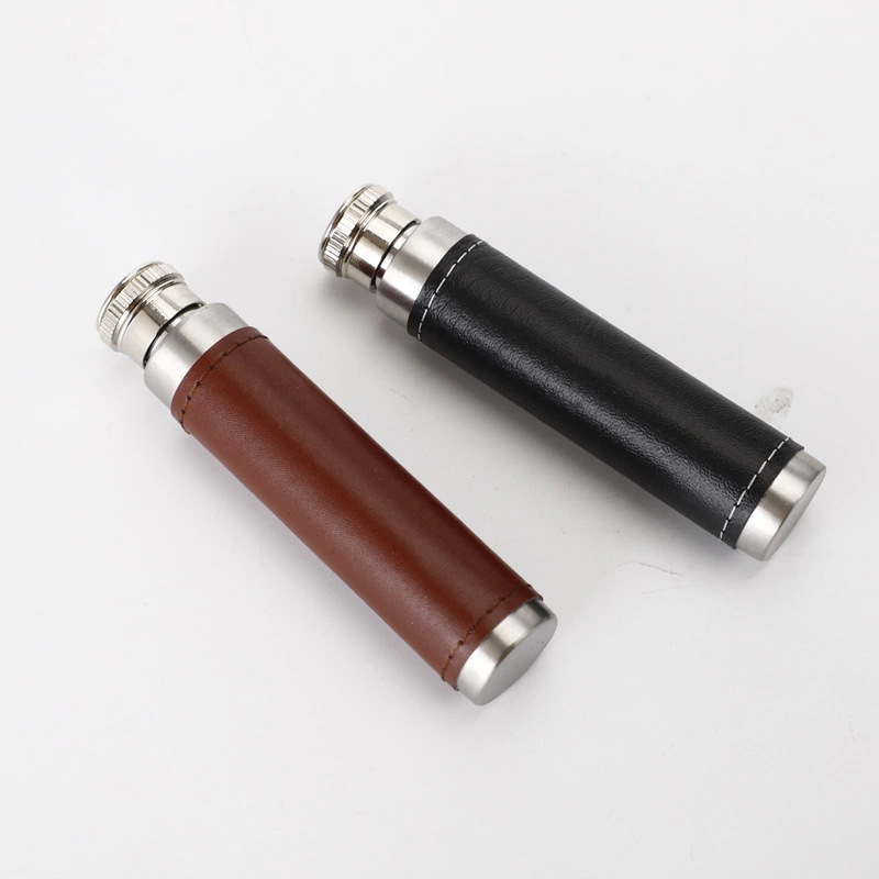 Portable Outdoor Portable Leather Stainless Steel Wine Bottle