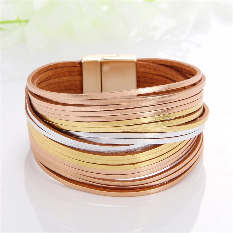 New Popular Multi-color Leather Charm Bracelet Men And Women Same Ornament Can Be Used As Gifts