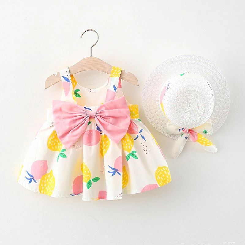 Vestido Frutas Sling Dress Baby Cotton Princess Dress