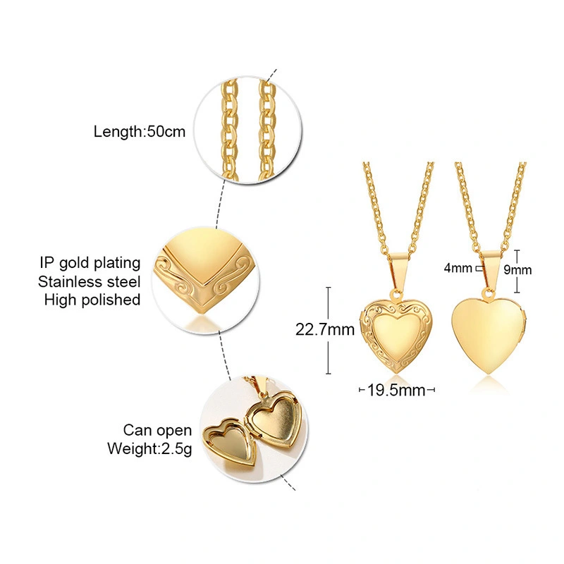 European And American Heart Shaped Zircon Ladies Necklace Pendant