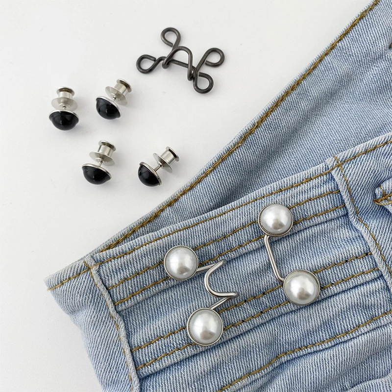 Button Waist-tight Brooch Waist Of Trousers Small-sized Artifact Adjustable Waist-reducing Pin Buckle Jeans Skirt Summer Adjustable Waist