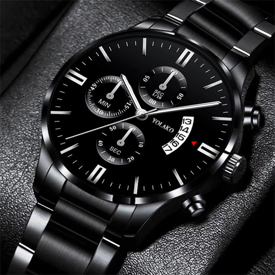 Business Fashion Three Eyes Six Hands Calendar Men's Watch