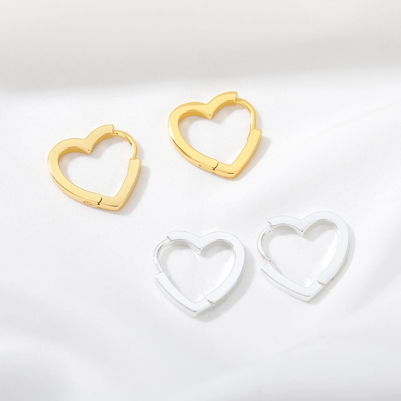 Cross-border Simple Heart Earrings Love Stainless Steel