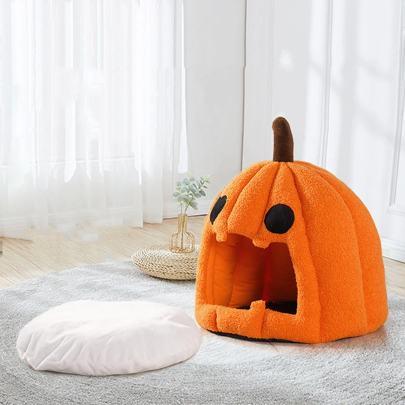 Pumpkin Shape Pet Cat And Dog Kennel Semi-enclosed Warm