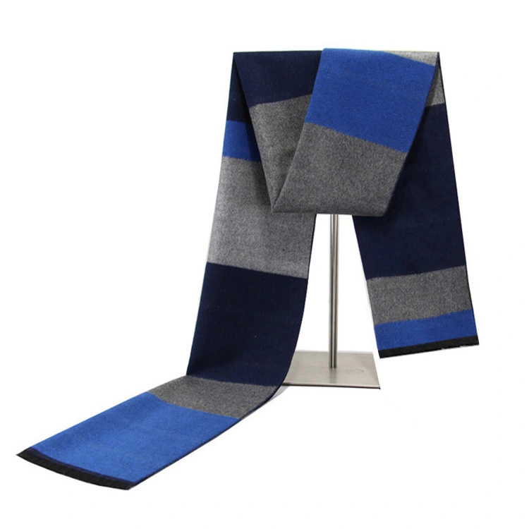 Striped Plaid Contrast Color Cashmere Shawl Scarf Men's Fashion