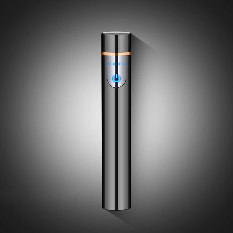 Mini Round LCD Induction Charging Windproof Cigarette Lighter