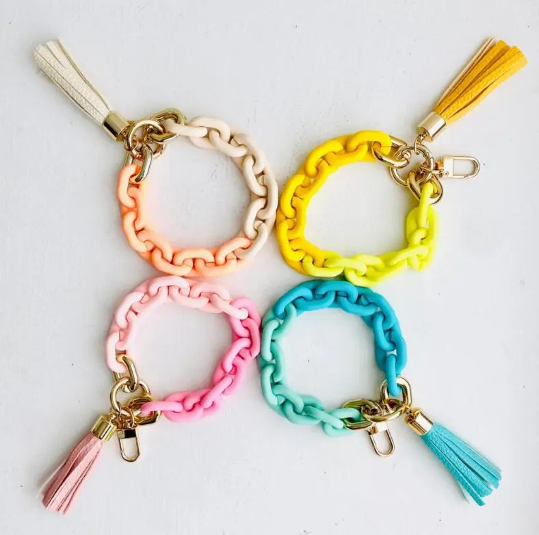 New Style Acrylic Bracelet Ladies Keychain Color