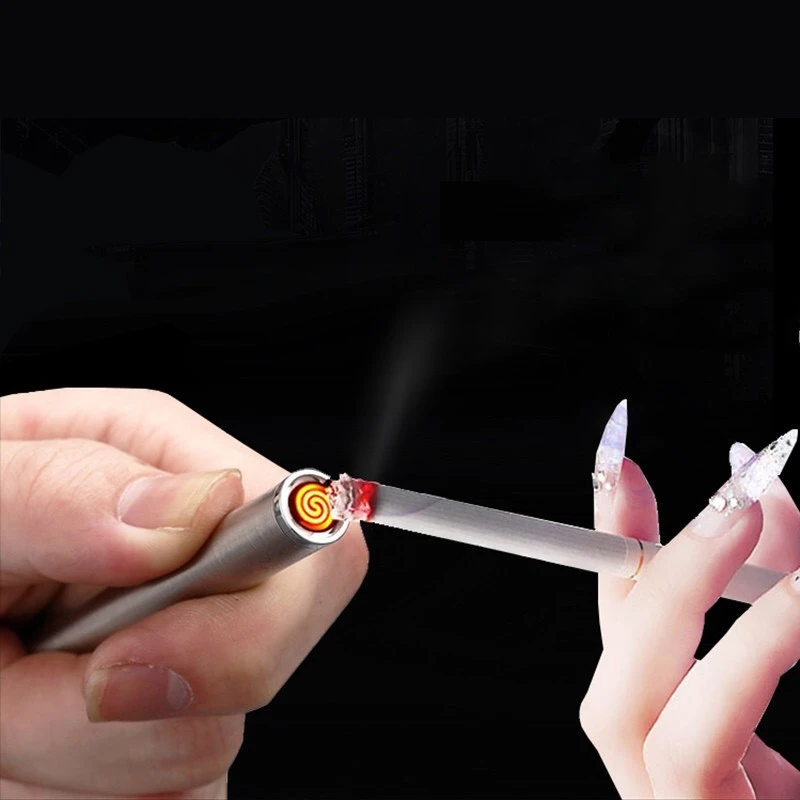 USB Rechargeable Cigarette Lighter Windproof Smart Silent