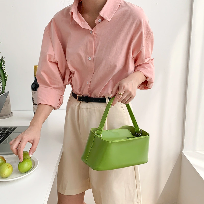 Women's Fashion Solid Color One Shoulder Handheld Messenger Bag