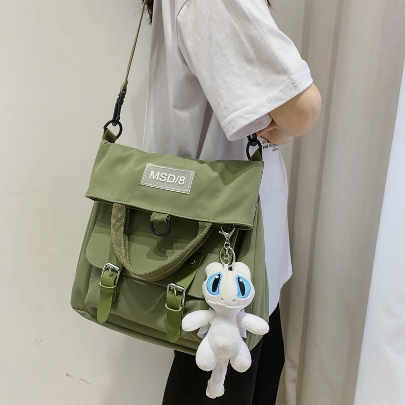 Female Harajuku Canvas New Cartoon Pendant Shoulder Messenger Bag