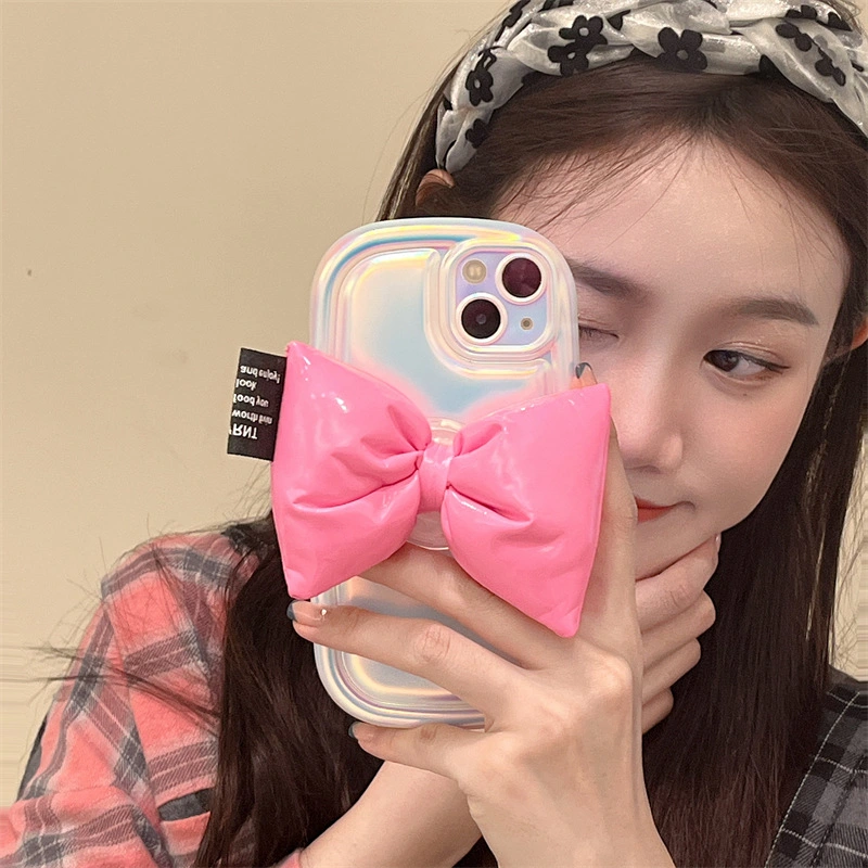 Anti-fall Laser Big Bow Girl Mobile Phone Case