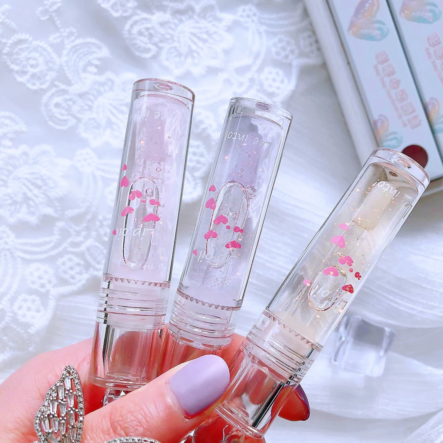 INTO Bang Bang Heart Lip Gloss Repair Water Moisturizing Light Feeling Lip Guard Pure Desire
