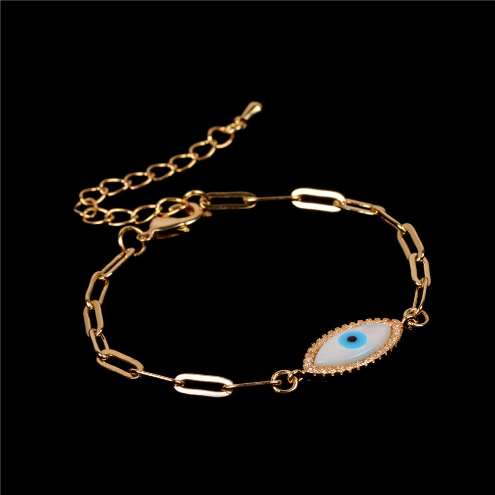 Diamond Shell Palm Eye Bracelet