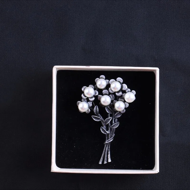 Semi-precious Stone Bouquet Chest Pin All-match Clothing