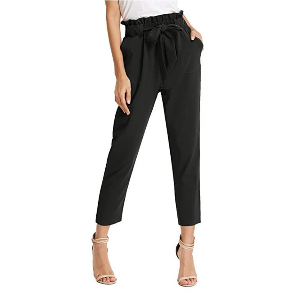 Women'S Fashion Casual Pants Hot Sale Pleated Bandage Cropped Trousers Women