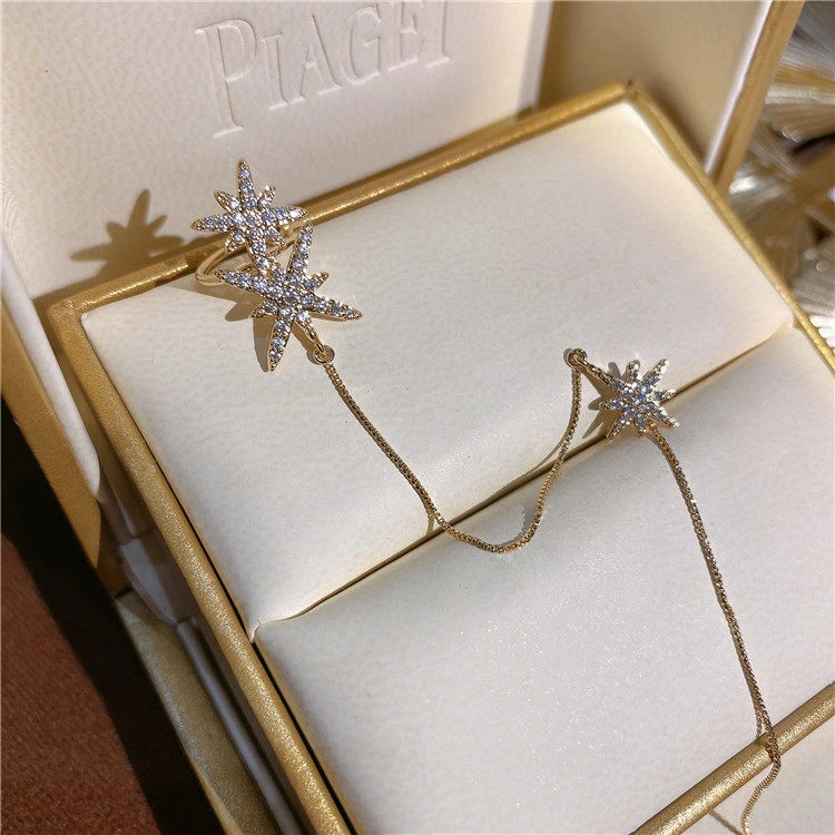 Micro-set Zircon Star Ear Wire Creative Silver Needle