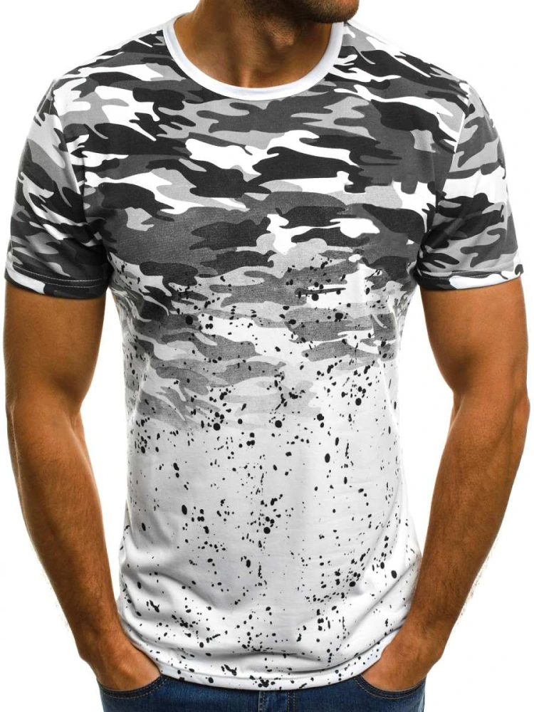 2019 Summer Foreign Trade Short Sleeved T Shirt Men's 3d Printed T Shirt Camouflage Digital Floral Personalized Men's Clothing