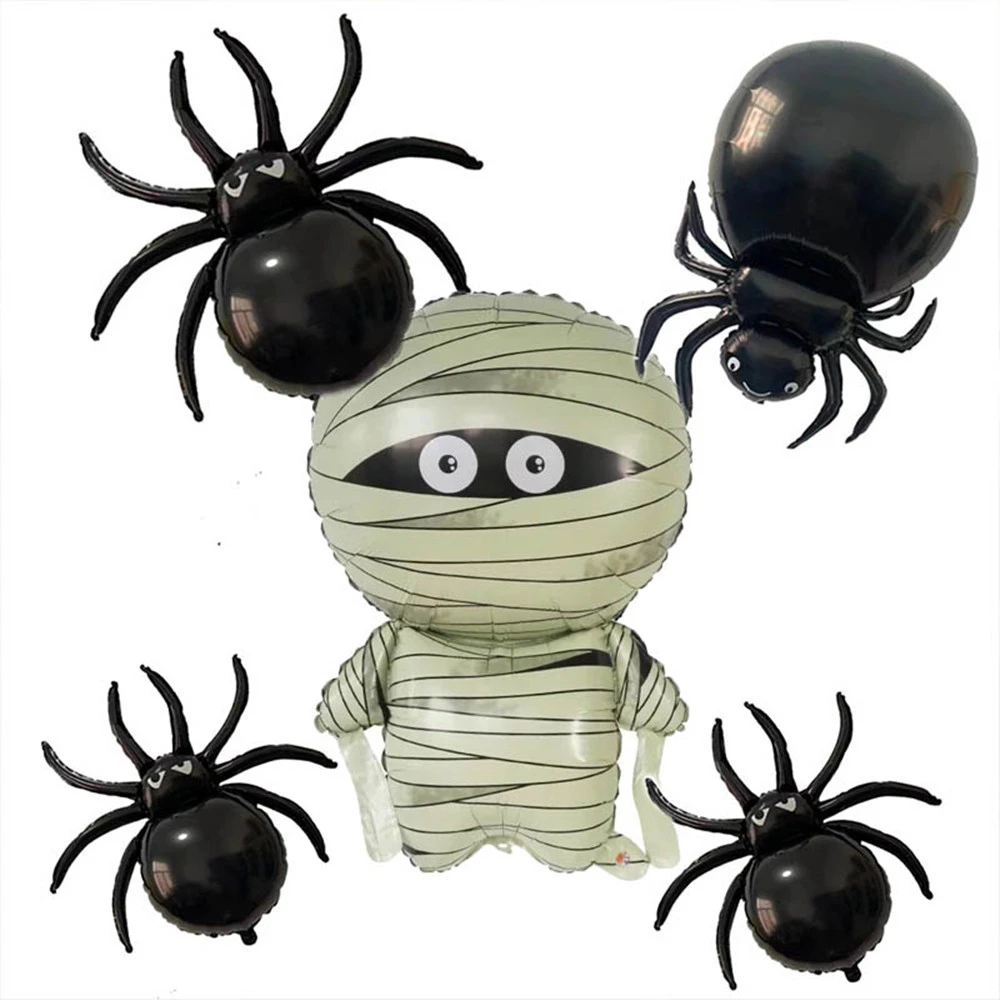 Halloween Black Poisonous Spider Shape Aluminum Film Balloon