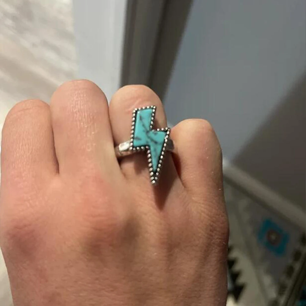 Vintage Petite Lightning Punk Ring