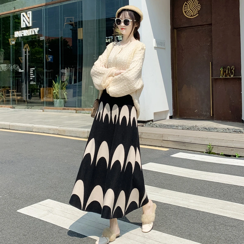 Women's Printed A-Line High Waist Slim Skirt